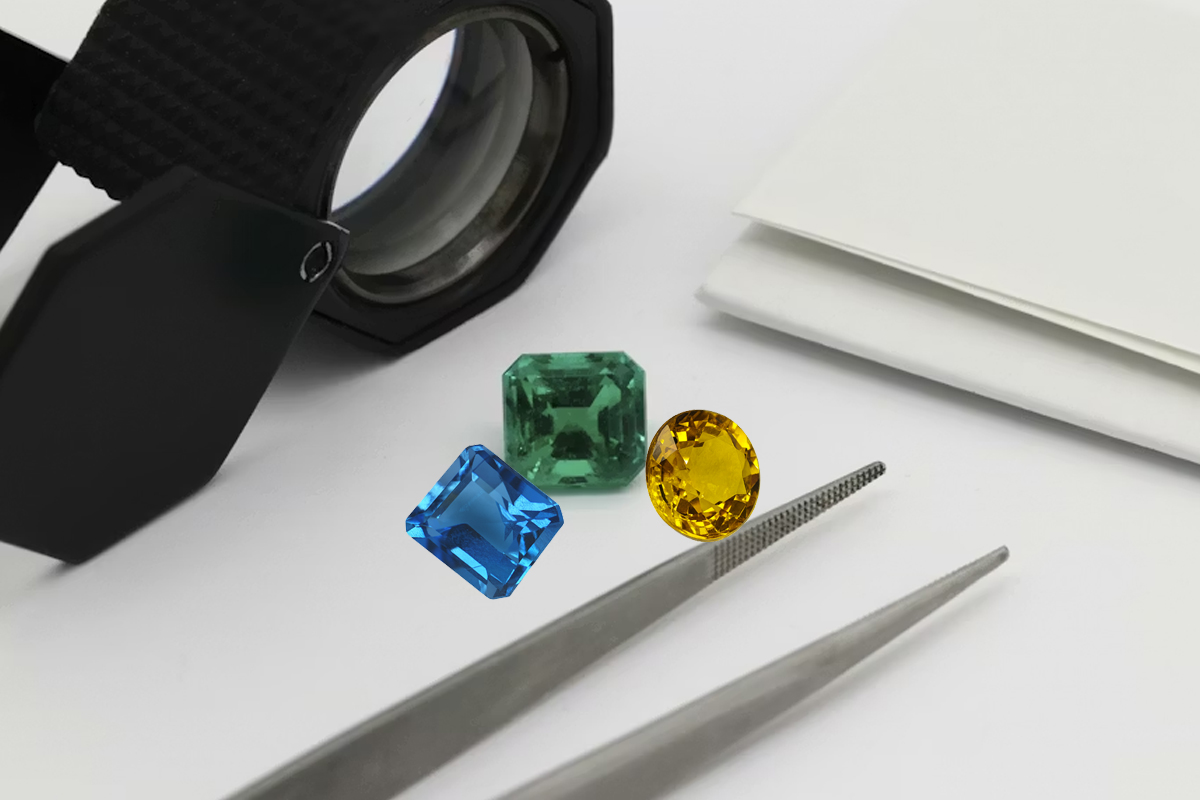 Collection of natural Sri Lankan sapphires and Afghan emeralds showcasing their vivid colors, unique origins, and high-quality gemstone characteristics for identification and e-commerce display.
