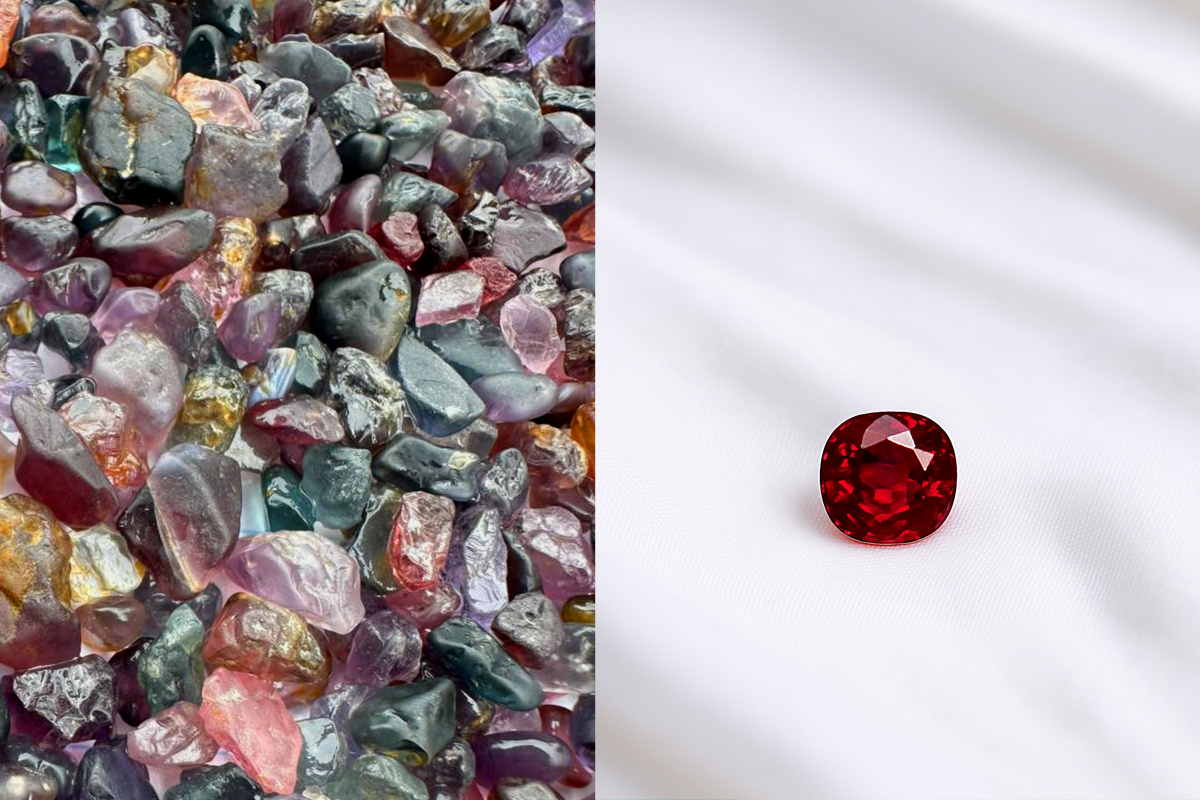 Spinel is a natural gemstone composed of magnesium aluminum oxide (MgAl₂O₄), known for its brilliance, durability, and wide range of colors. Often mistaken for ruby in history, spinel is now valued as a unique and affordable gemstone suitable for everyday jewelry